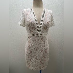 Forever 21 White Lace Mini Dress Size Medium